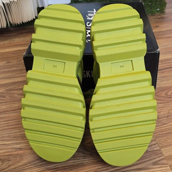 NIB DollsKill X Shrek Ogre Connection Platform Sneakers Size 8 Green&Brown - Picture 7 of 10